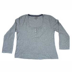 Tommy Hilfiger Womens Sleepwear Top XL Scoop Neck Long Sleeve T Shirt Logo